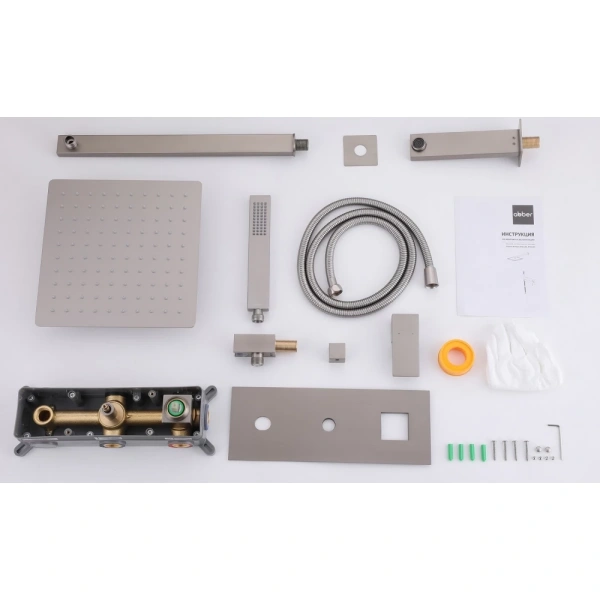 Душевой комплект ABBER Daheim AF8217SP скрытого монтажа с изливом, сатин