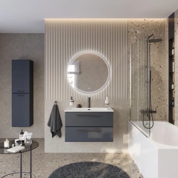 Тумба под раковину Cezares ECO-CER-N-800-2C-SO-GR-P Grafito без ручек