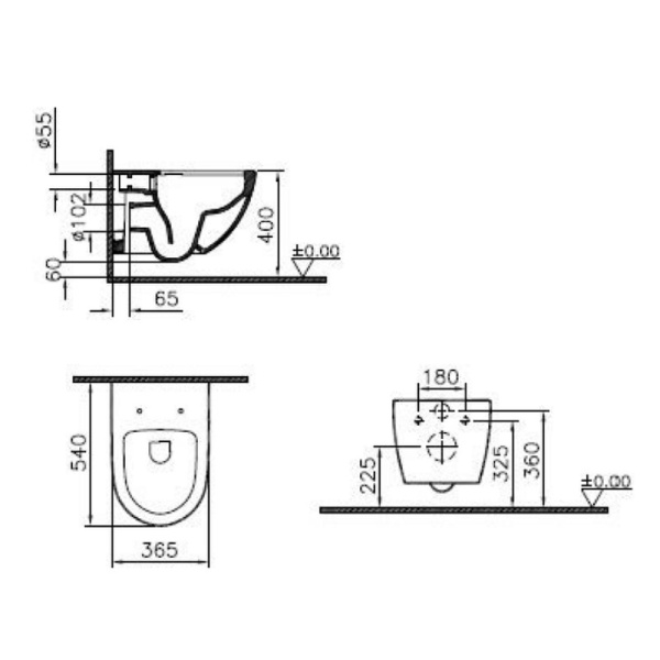 Комплект унитаза с инсталляцией Vitra Sento 9830B003-7211