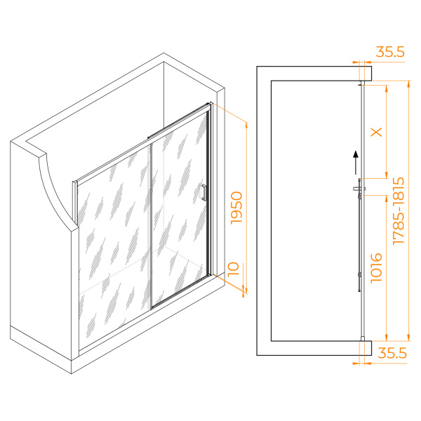 Душевая дверь 180 см RGW Passage PA-017 350801718-11 прозрачное