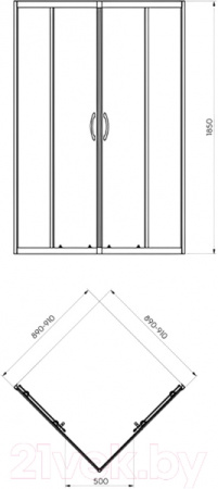 Кабина душевая Kolo Rekord (квадратная) PKDK90222003