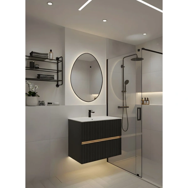 Зеркало с подсветкой Art&Max Como AM-Com-700-1000-DS-F-Nero