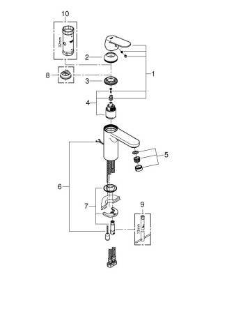Смеситель для раковины Grohe Eurosmart Cosmopolitan 23326 000 (23326000) хром