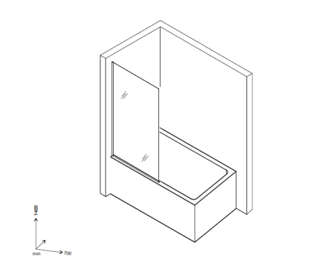 Шторка на ванну стеклянная D&K Berlin (DG1007025)