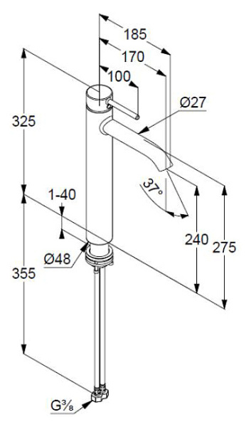 Смеситель для раковины Kludi Bozz 382865376 Смеситель для раковины Kludi Bozz 382865376