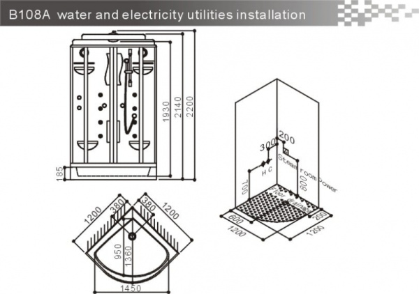 Душевая кабина SSWW WU108А