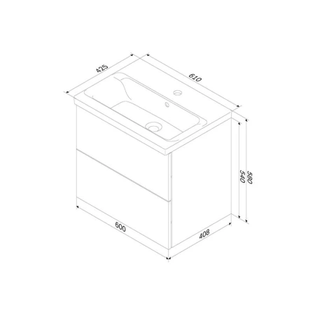 Тумба без раковины 60 см Am.Pm Gem M90FHX0602HF орех