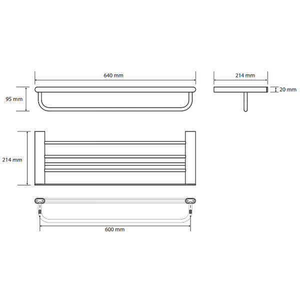 Полочка для полотенец с вешалкой Bemeta Organic 157105151