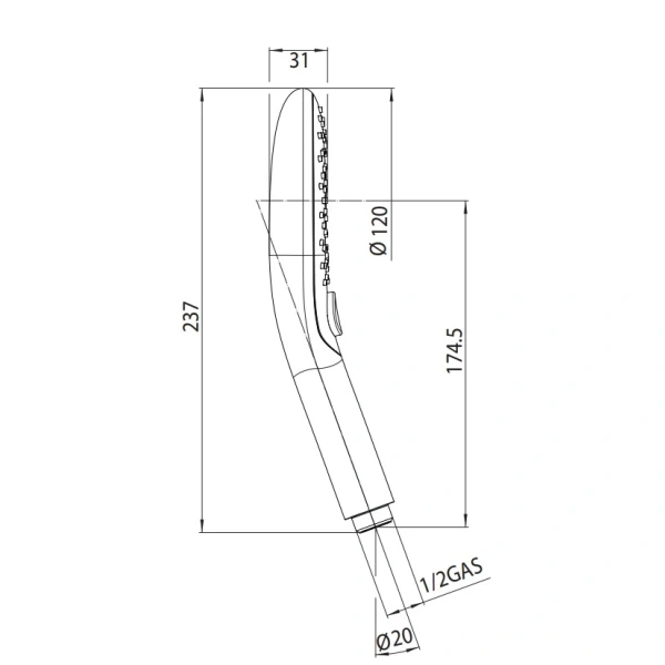 Ручной душ с 6 режимами Bossini Syncronia B00800.030 хром