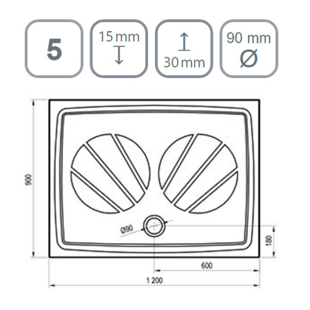 Душевой поддон Ravak Gigant Pro 120x90 XA03G701010BM