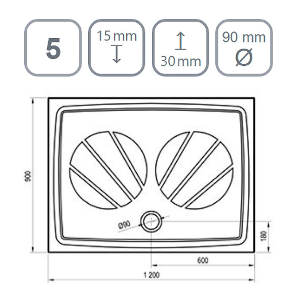 Душевой поддон Ravak Gigant Pro 120x90 XA03G701010BM