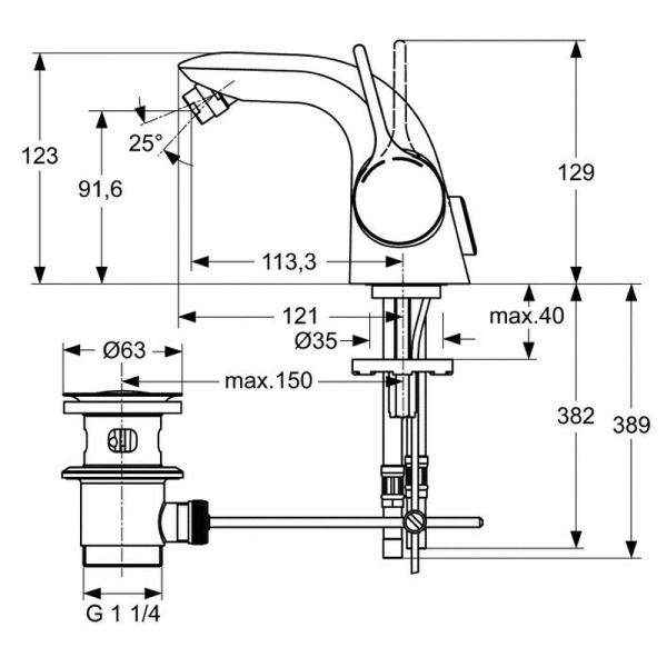 Смеситель для биде Ideal Standard Melange A4268AA