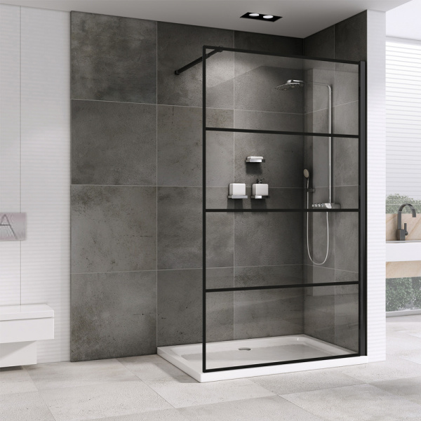 Душевая перегородка (120х200) ABBER Immer Offen AG65120B черный