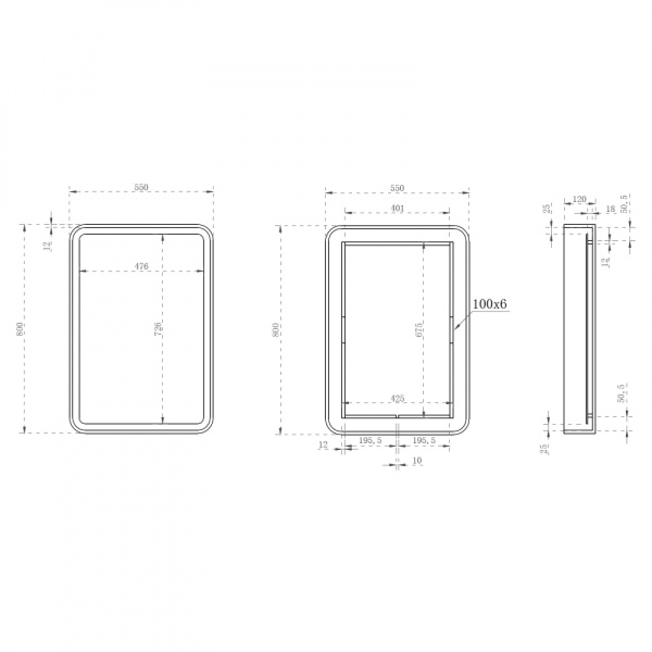 Зеркало для ванной ABBER Kristall AT6701Opal с подсветкой