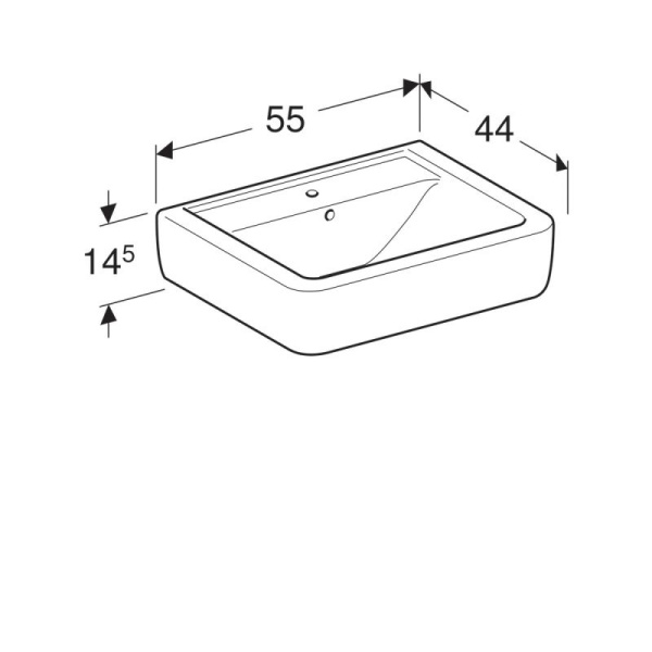 Раковина накладная Geberit Renova Nr. 1 Plan (55x44) 225155