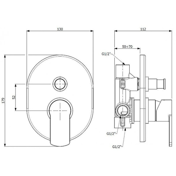 Смеситель для ванны Cezares Glam GLAM-VDIM-NOP Смеситель для ванны Cezares Glam GLAM-VDIM-NOP