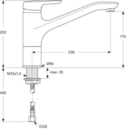 Смеситель для кухни Ideal Standard Ceramix Blue B9495AA