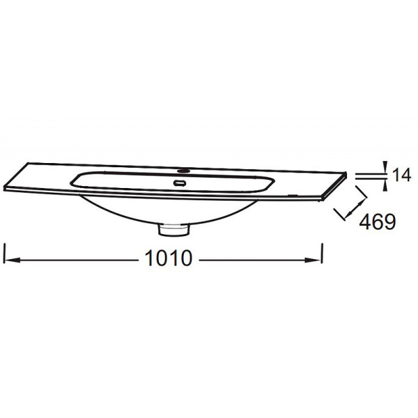 Раковина полувстраиваемая (101х46,9) Jacob Delafon Nona 100 EB1881RU-00 глянцевая