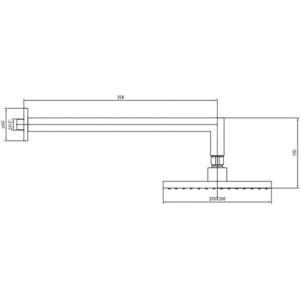 Верхний душ E.C.A. Tiera 102145031C1EX