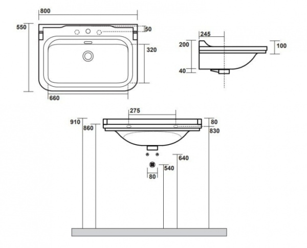 Консоль для раковины Kerasan Waldorf 9197K2oro