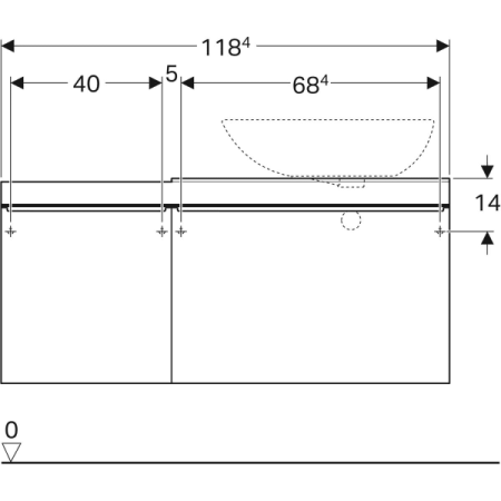Шкафчик для накладной раковины Geberit Citterio 500.565.JJ.1