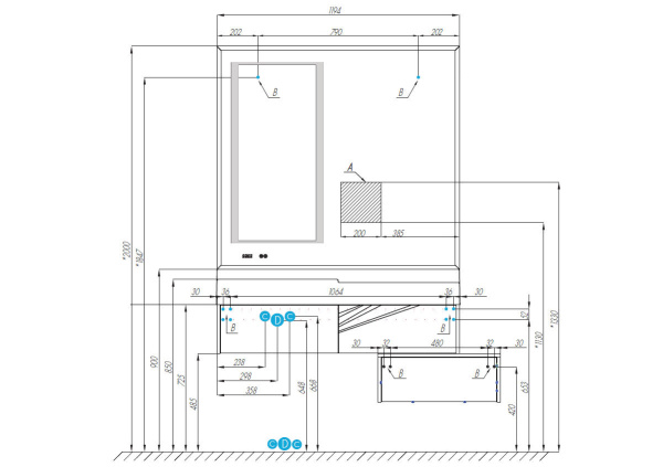 Тумба с раковиной Акватон Сакура 120 1A2197K1SKW80