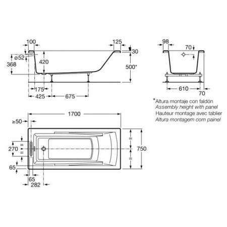 Акриловая ванна Roca Hall (170х75) ZRU9302768