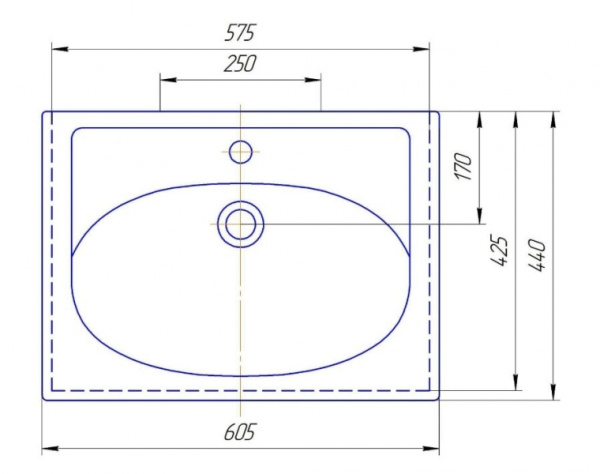 Раковина Kirovit Калипсо 600