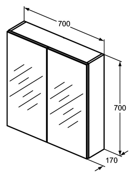 Зеркало-шкаф Ideal Standard Mirror&Light 70 см T3590AL