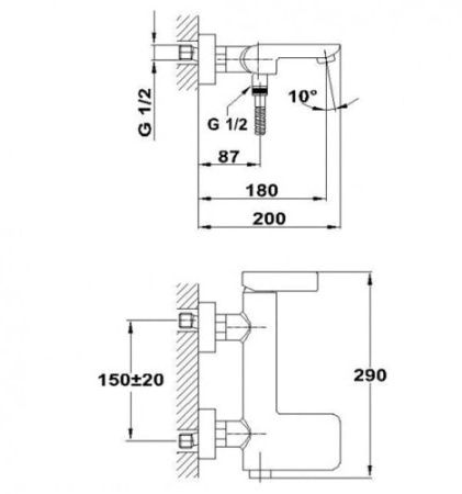 Смеситель для ванны Teka Formentera 621210200 (62.121.02.00)