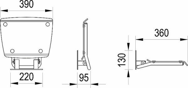 Сиденье для душа Ravak Ovo B II Opal/Black B8F0000060