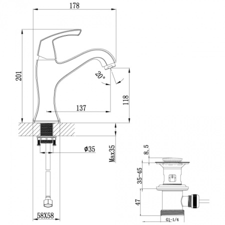 Смеситель для раковины Lemark Nubira (LM6206ORB)
