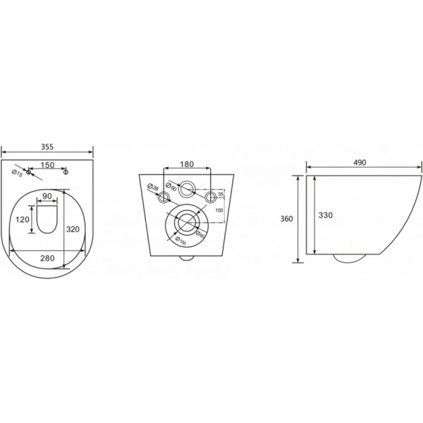 Унитаз ABBER Bequem AC1101TMG подвесной серый матовый, безободковый