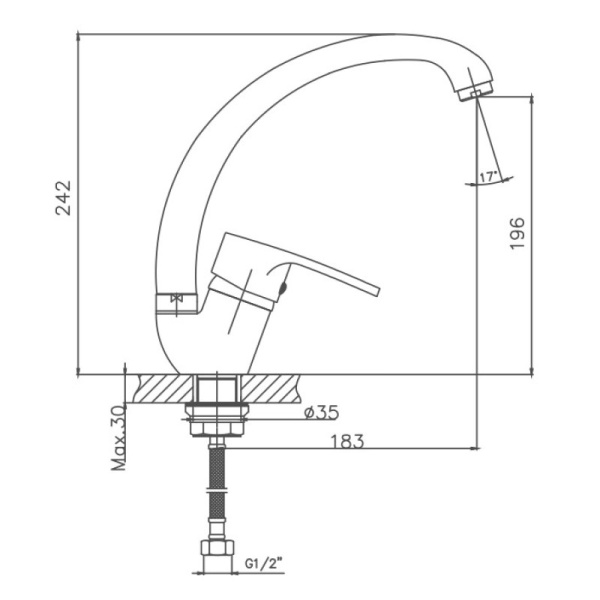 Смеситель для кухни Cron CN4163-2 Смеситель для кухни Cron CN4163-2