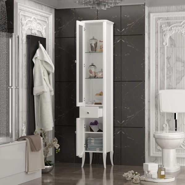 Пенал Opadiris Брунелла, цвет белый матовый, левый 00-00004341