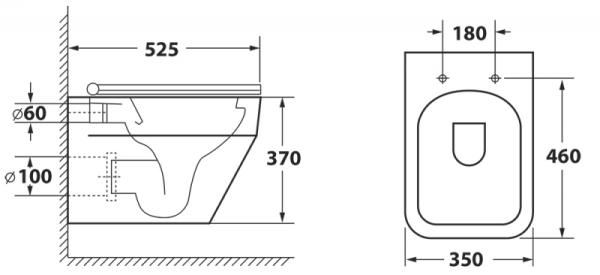 Унитаз подвесной безободковый OWL Eld Ruta-H с сиденьем DP микролифт OWLT190601