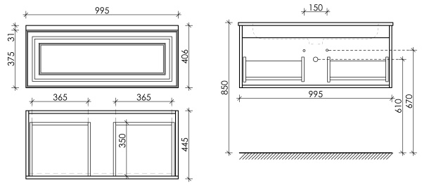 Тумба под раковину Sancos  Very VR100W Bianco