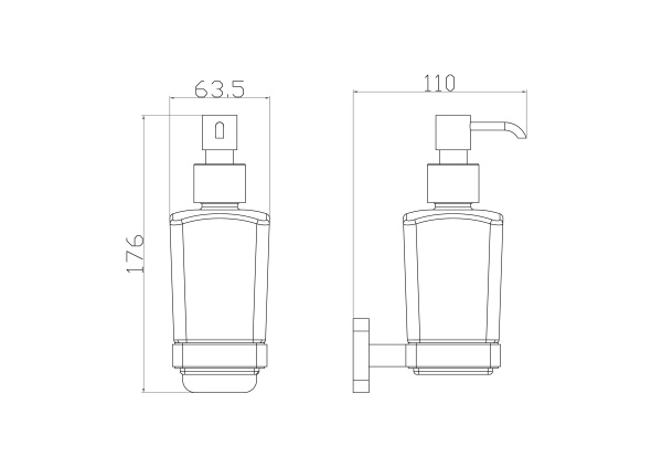Дозатор мыла WONZON & WOGHAND STILL, хром WW-6633