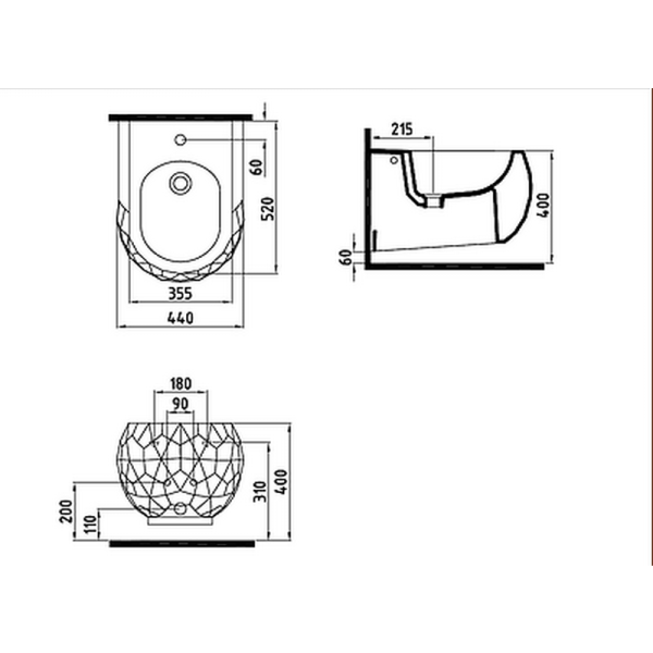 Биде подвесное Bien Pent PNBA05201VD1W3000 белый