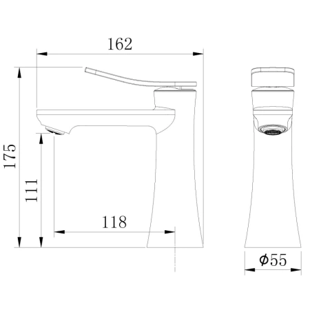 Смеситель для раковины Grossman Advans 510.K35.09.210 черный матовый