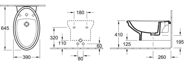 Биде подвесное Villeroy & Boch Amadea 7E86BOR2