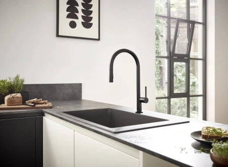 Смеситель для кухни с выдвижным изливом Eco Hansgrohe Talis M54 2jet 72842670 черный матовый