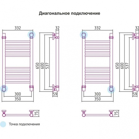 Полотенцесушитель водяной 600х300 Сунержа Богема 00-0102-6030
