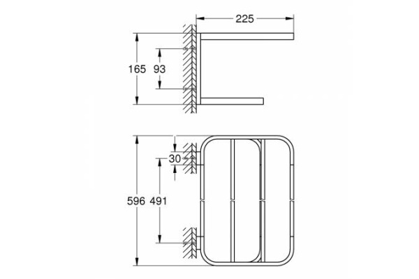 Полочка для полотенец GROHE Selection 41066 AL0 (41066AL0) темный графит матовый Полочка для полотенец GROHE Selection 41066 AL0 (41066AL0) темный графит матовый