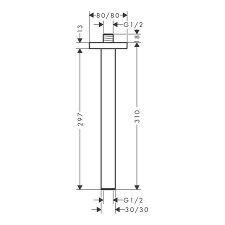 Кронштейн для верхнего душа 310 мм Hansgrohe Pulsify E 24339670 черный матовый
