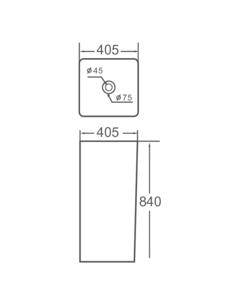 Раковина напольная (40,5х40,5) SantiLine SL-4013