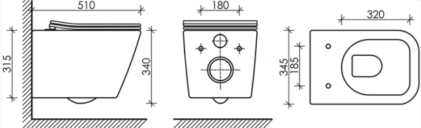 Приставной унитаз безободковый Ceramica Nova Metropol Rimless CN4004MB