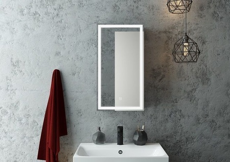 Зеркало-шкаф с подсветкой Art&Max TECHNO AM-Tec-350-650-1D-L-DS-F-Nero