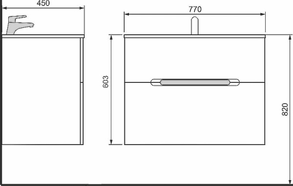Тумба под раковину Jorno Modul 80  Mоl.01.77/P/W