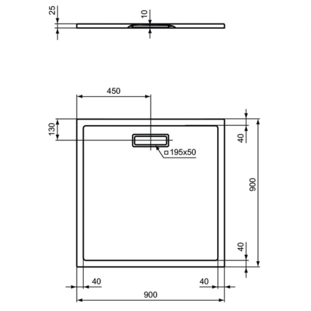 Душевой поддон Ideal Standard ULTRAFLAT NEW (900x900x25) T4467V3, черный